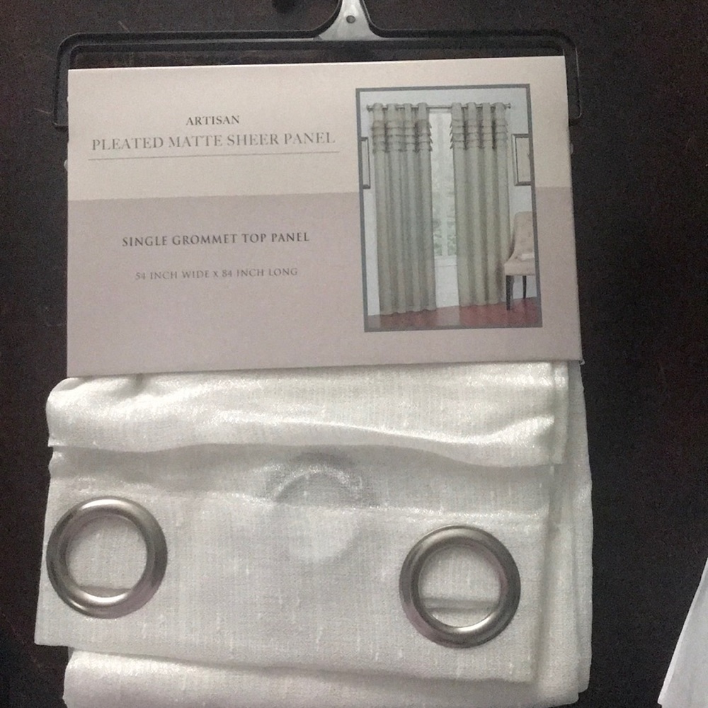 Pleated matte shear panel curtain
